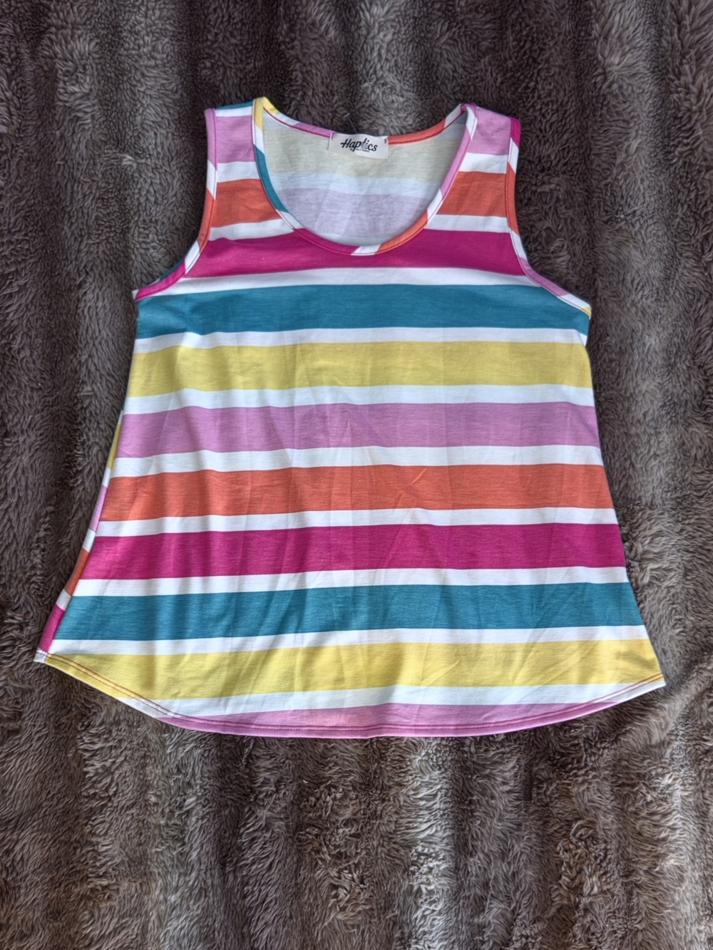 Haptics Multicolored Striped Tank Top Sleeveless Shirt M NWOT